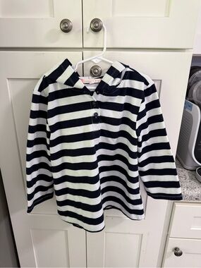 Copper Key Navy and White Striped Hooded Pullover